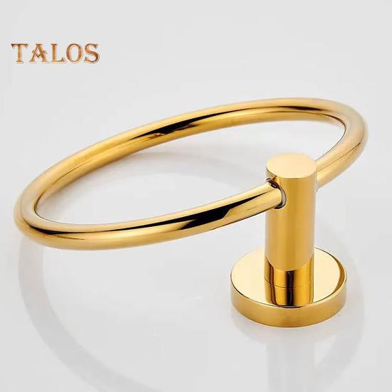 Suction Cup Towel Ring Wall-Mounted Metal Holder Solid Color Easy To Install Bathroom Hand Towel Holder Hanger Hook
