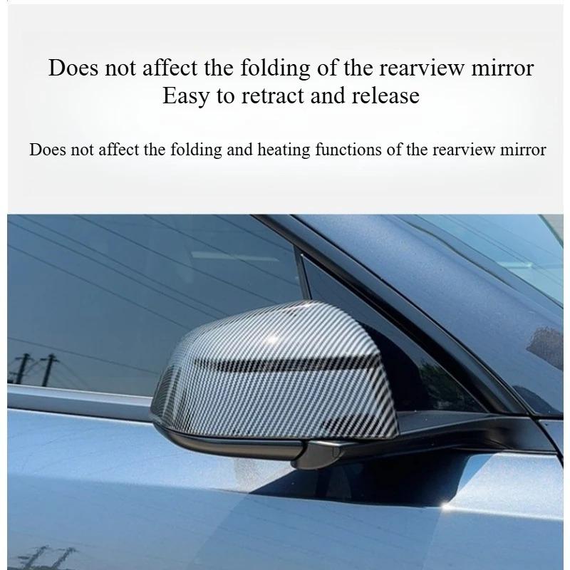 YLV2 Rear Mirror Cover for Tesla Model Y Juniper 2025 Carbon Fiber ABS Rearview Mirror Side Protective Cover Decor Car Modification