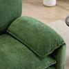 Green Retro Single Sofa with Simple Shape and Double Storage Pocket on the Side, for Small Living Rooms, Balconies, Studies, Bedrooms and Other Rooms