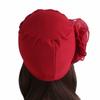 New Woman Beautiful Flower Turban Elastic Cloth Head Cap Hat Ladies Hair Accessories Muslim Women's Hijabs Scarf Cap
