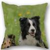 New Custom Dog Sheltie Pillowcase Cotton Linen Fabric Square Zipper Pillowcase 45X45cm Wedding Decorative Pillow Cover