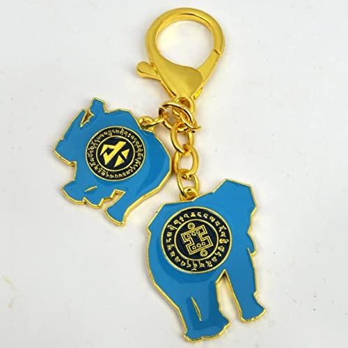 Feng Shui Elephant & Space Rhino Amulet Keychain W5336