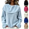 Women's Casual Ruffle Long Sleeve Pullover Sweater Top, Loose Fit for Everyday Wear
