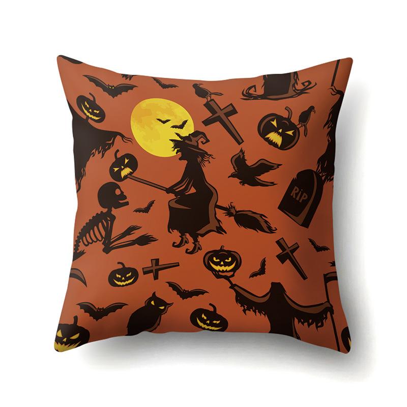Halloween Polyester Pillowcase Car Pumpkin Sofa Cushion Cover Office Home Living Room Pillowcase