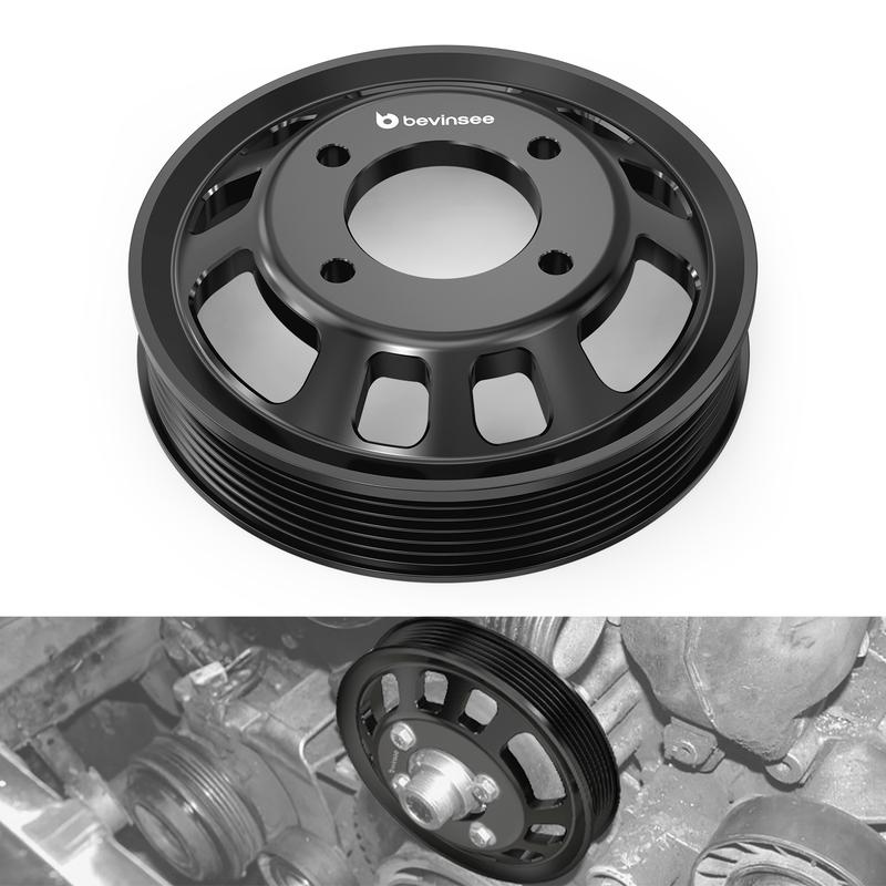 BEVINSEE Aluminum Water Pump Pulley for BMW M50 M52 Engine, for BMW E36 E39 E34 Z3 E36, Replace for 11511730554,11511740512