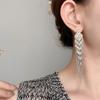 Elegant Long Tassel Earrings With Zirconia Accents Gold Plated Copper Chain Drop Women