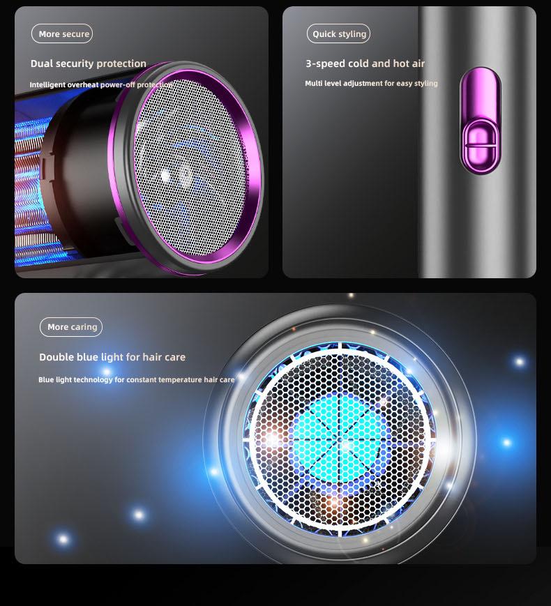 Foldable High-Speed Hair Dryer for Travel & Home, Portable with Constant Temperature & High Power