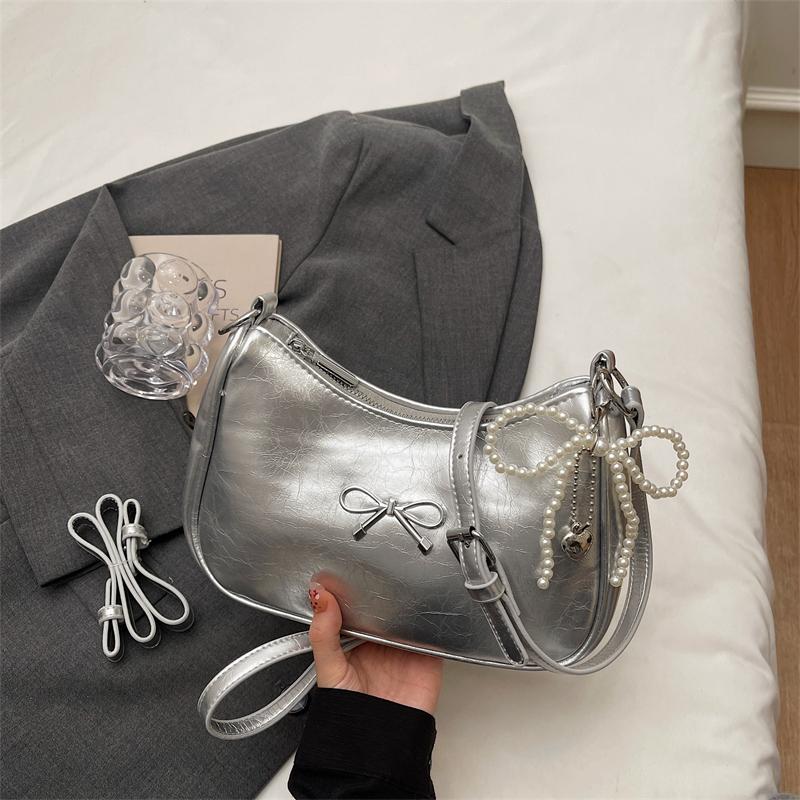 Schultertaschen Schleife Designer Handtaschen Anhänger senden Mode PU Handtaschen Reißverschluss Pendeltasche Achseltasche für Damen