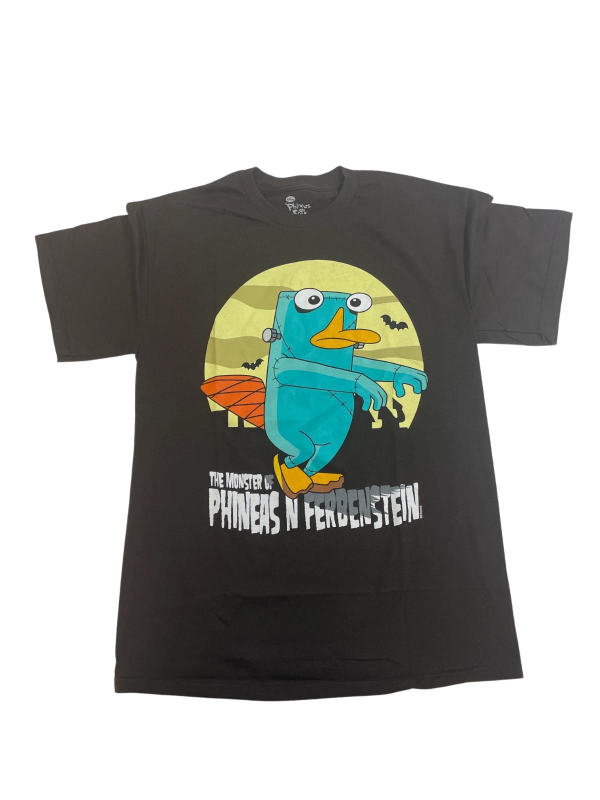 

Phineas & Ferb Mens The Monster Of Ferbenstein Brown Shirt New M, L 2XL
