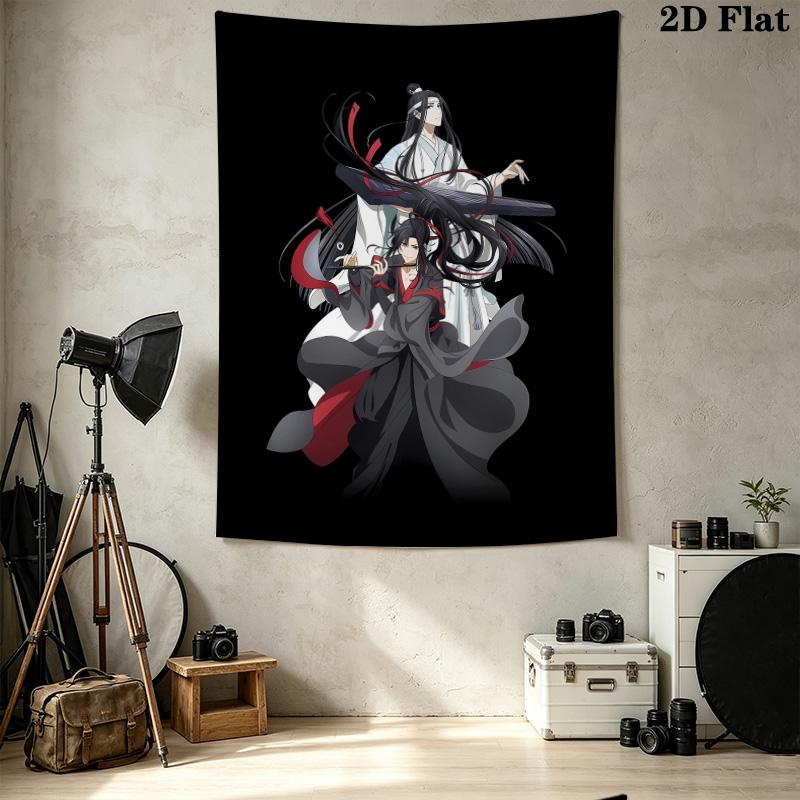 Grandmaster Demonic Cultivation Wall Tapestry Aesthetic Wall Hanging Printed Fabric Blanket Decorative Tapestries for Bedroom Living Room Home Decor