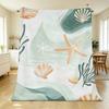 Home Flannel Throw Blanket - Solid Color Ocean Themed, Soft Cozy Warm Blanket for Home Lounge, Halloween & Christmas Use