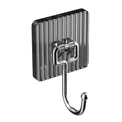 Adhesive Hook Punch Free Holder Strong Self Sticky Hanger Seamless Wall Kitchen Bathroom Hook Gray