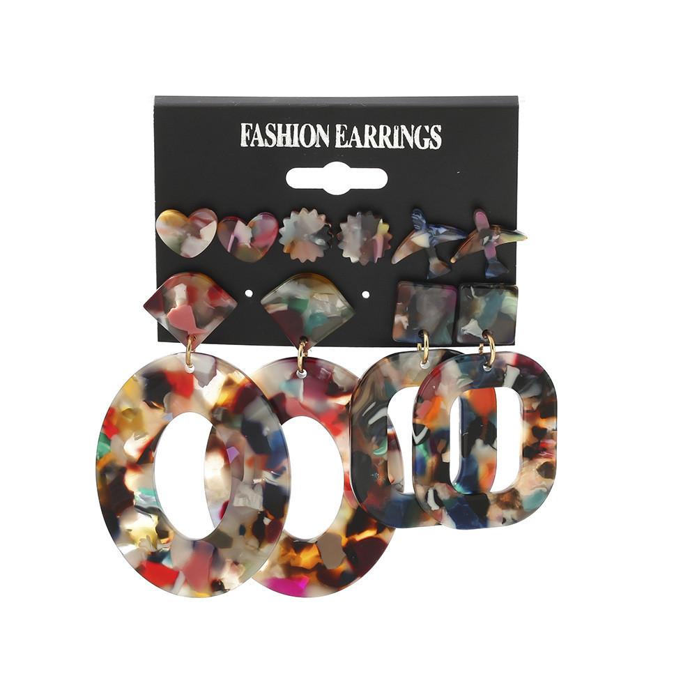 

Геометрические крупные акриловые длинные серьги-подвески, модные красочные эффектные украшения