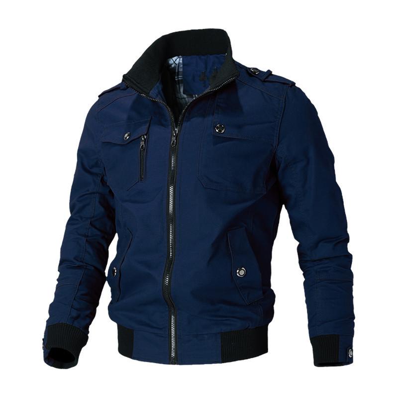 Bomber Jacket Men Fashion Casual Windbreaker Jacket Coat Men Spring Autumn Outwear Stand Slim Outwear Jacket Mens Plus Size