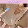 Womens Top With Back Artificial Pearl Decoration For Women Spring Casual Lounge