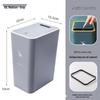 High-Capacity Press-Open Trash Can with Lid for Kitchen & Living Room - Stylish & Popular