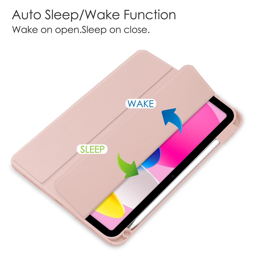 For iPad (2025)/10.9 (2022) Case Clear Acrylic Leather Tablet Cover Support Auto Sleep/Wake