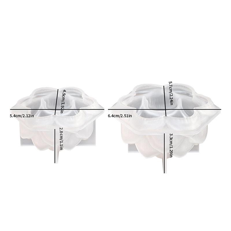 3D Lotus Silicone Mold Jar Diy Aromatherapy Candle Mould Pot Handmade Jewelry Storage Box Making Concrete Candle Jar Planter