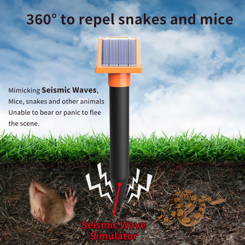 Solar-Powered Animal & Snake Repeller - Outdoor Waterproof Rodent Deterrent