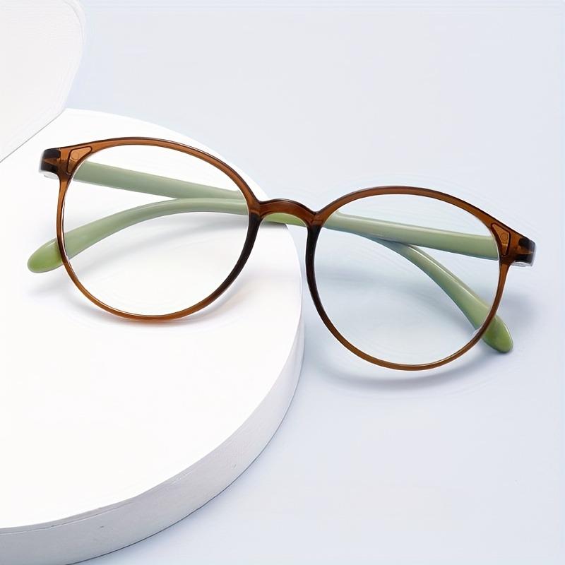 4 Stück Damen Ultraleichte Lesebrillen mit Blaulichtfiltergläsern Rundes Gestell Geeignet für den täglichen Gebrauch