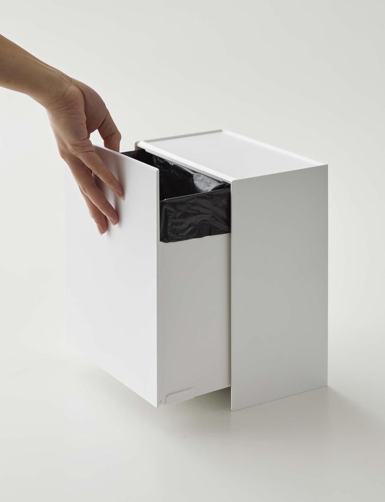 Yamazaki Jitsugyo Board Tweezers and Wood Screws Wall Toilet Pot Storage Case White Tower Flap Type Small Item Storage Trash Can 5429 [Gypsum