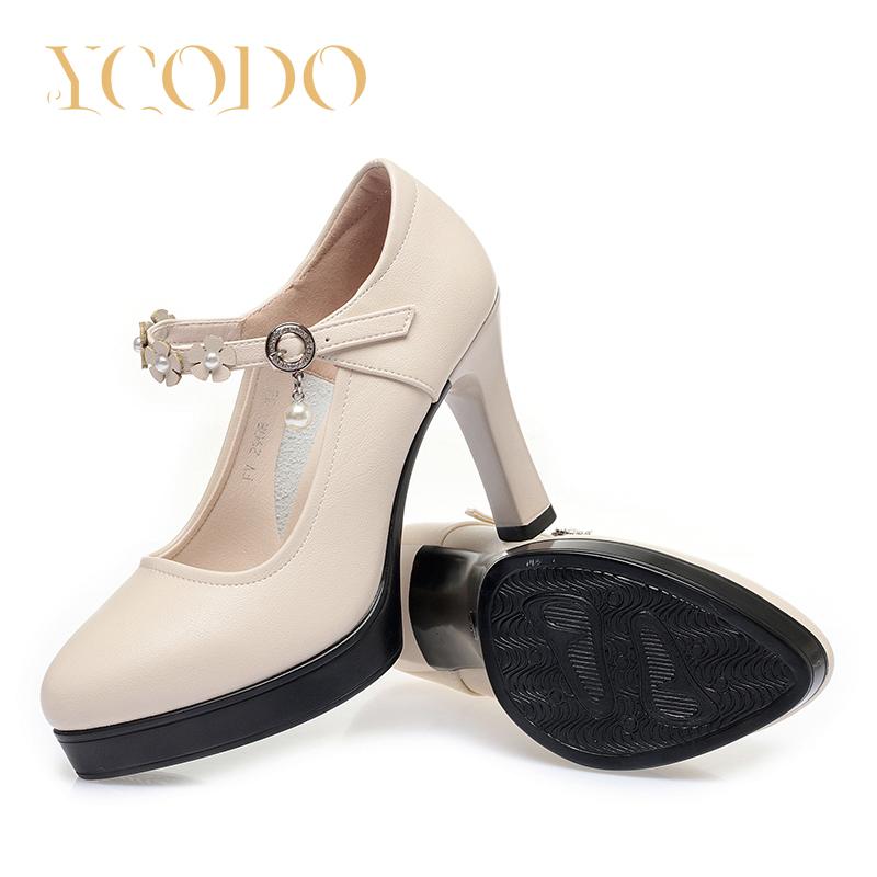 Moteriškos ir mergaičių studentės, natūralios odos, patogūs aukštakulniai bateliai Mary Janes moterims