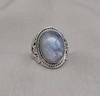 Rainbow Moonstone Ring: Handmade 925 Sterling Silver Boho Statement