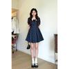 Small doll collar plaid dress girl sweet wind small skirt first love tie milk good princess wind doll skirt