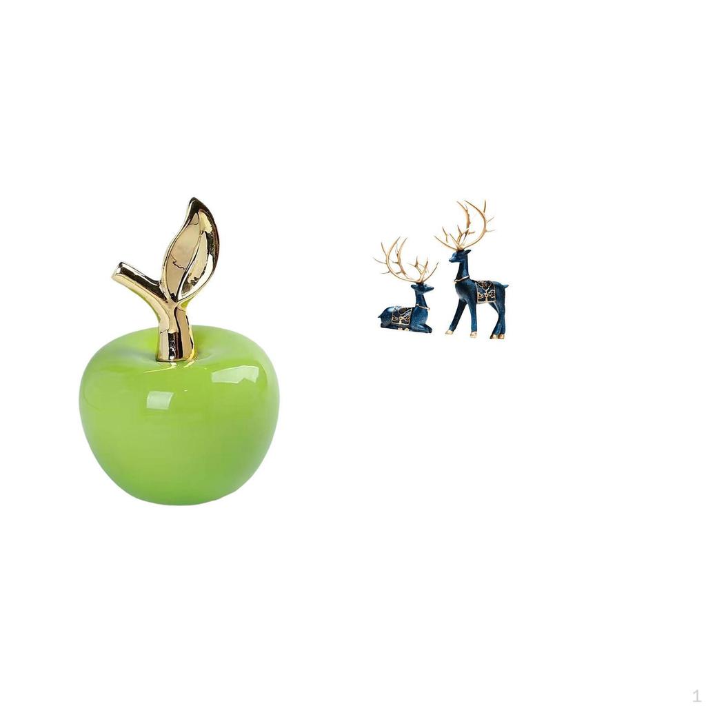 Ceramic And Reindeer Figurine Sculpture Ornament for Home Cafe Study Room Office Holiday Decoration
