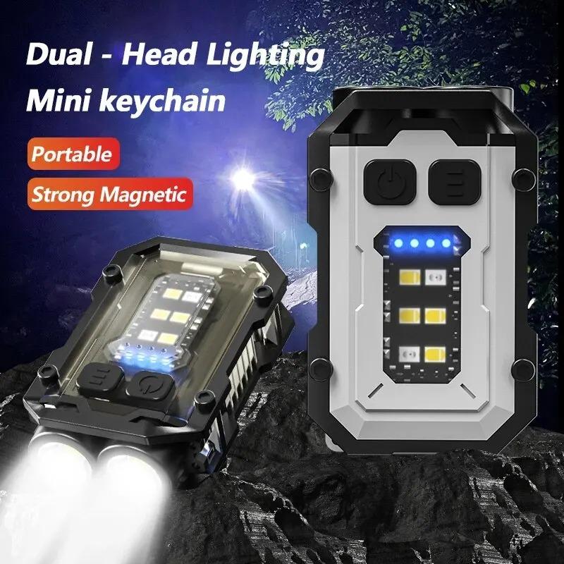 4000LM LED Ricaricabile ad Alta Potenza Piccola Torcia Ricaricabile Portachiavi Lanterna Luce da Lavoro Campeggio Pesca Torcia Lampada Manuale di Emer
