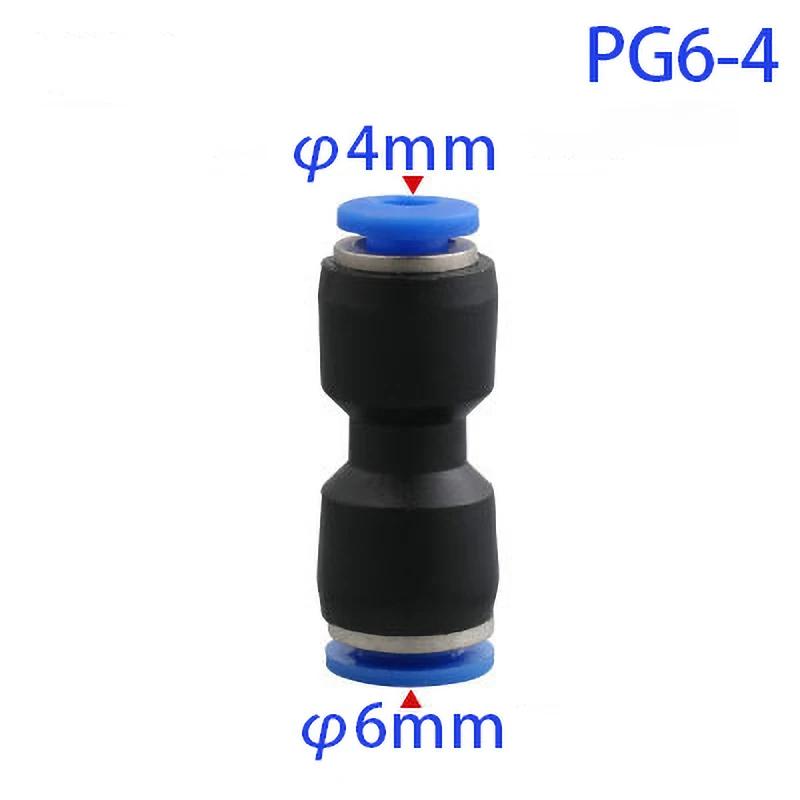 Pu Pneumatic Fittings Plastic Connector PG 4mm 6mm 8mm 10/12/14mm 16mmAir Water Hose Tube Push In Straight Gas Quick Connectors