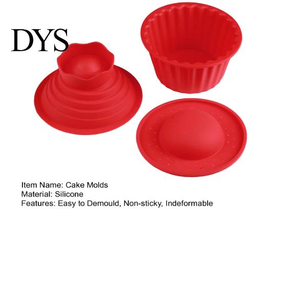 Cake Molds 3Pcs/Set Non-stick Easy Demoulding Soft Texture Tear Resistant Baking Silicone Big Top Giant Cupcake Fondant Moulds Bake Tool