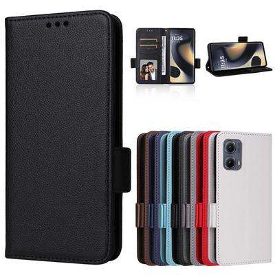 Motorola Edge 2025/2024 Lychee Pattern Leather Phone Case with Card Slot
