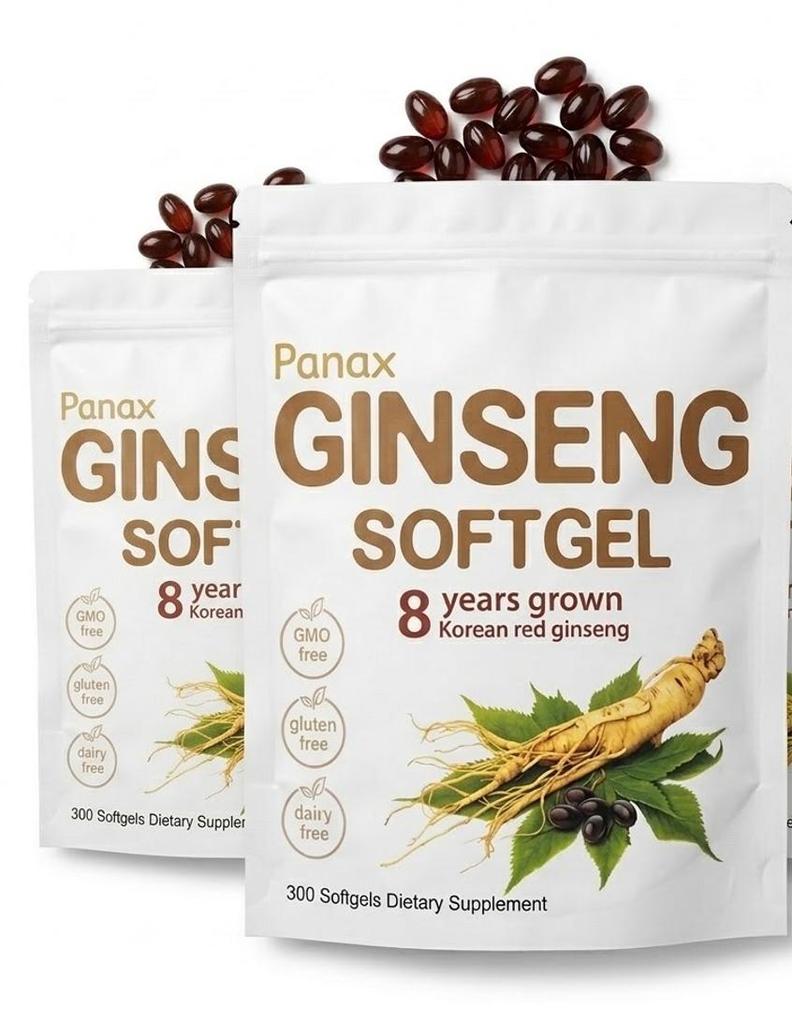 Max Strength Korean Red Ginseng 1500mg – High Absorption Panax Ginseng Softgels for Peak Energy & Endurance – 150 Servings