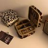 Portable Leopard Print Jewelry Pouch Trendy Leopard Print Jewelry Carriers Soft Storage Case for Business and Leisure