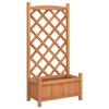 VidaXL Planter with Trellis, Raised Bed, Flower Box, Plant Pot, Flower Box Garden Patio Terrace, Brown 365485
