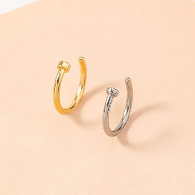 Nasenstecker, grenzüberschreitender Nasenstecker-Nasenring, kreativer vergoldeter Nasenstecker aus rostfreiem Stahl, porenfreier Punktionsschmuck