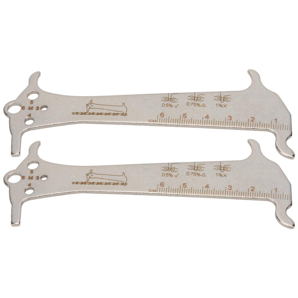 2Pcs 3 In 1 Multifunctional Bicycle Chain Wear Indicator Checker Measuring Ruler Tool