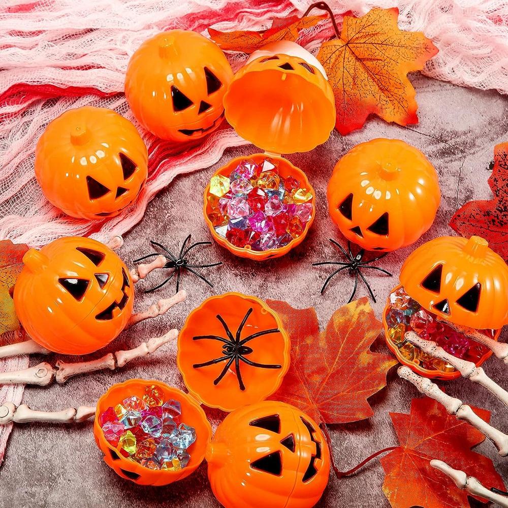 Halloween Toy 12/48PCS Mini Empty Filler Pumpkin Storage Box Container DIY Gifts Holder Party Favors Decorations