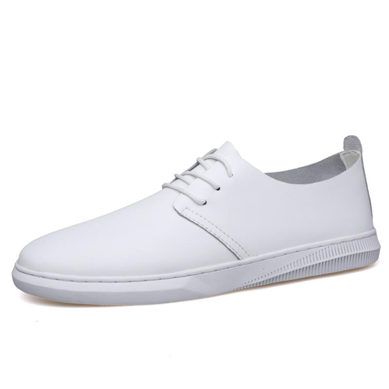 Fashion Spring Autumn New Men's Leather Casual Shoes Soft Soles Comfortable Simple Versatile Commuting Work Shoes Men's Flat Shoes