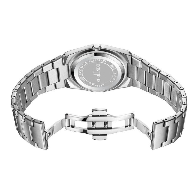 Men's watch, double calendar, thin butterfly buckle, steel belt, quartz men's watch