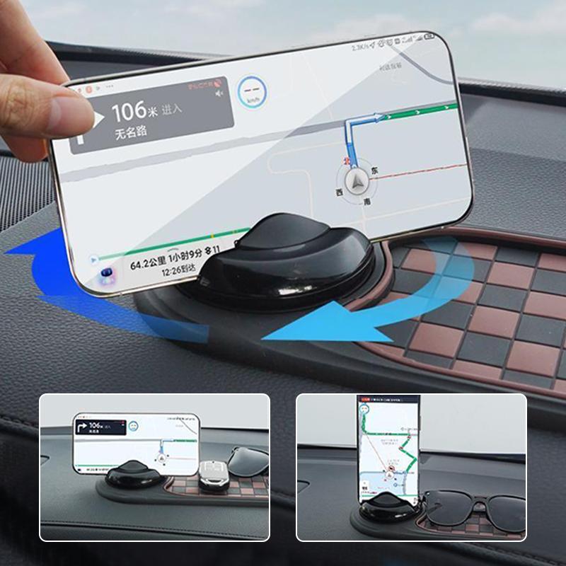 2 In 1 Dashboard Anti Slip Mat With Phone Mount 360-Degree Rotation Auto Phone Mount Non-Slip Adhesive Mat Fit For Auto