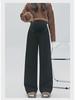 2024 Spring & Autumn Maternity Velvet Cotton Wide-Leg Pants with Belly Support