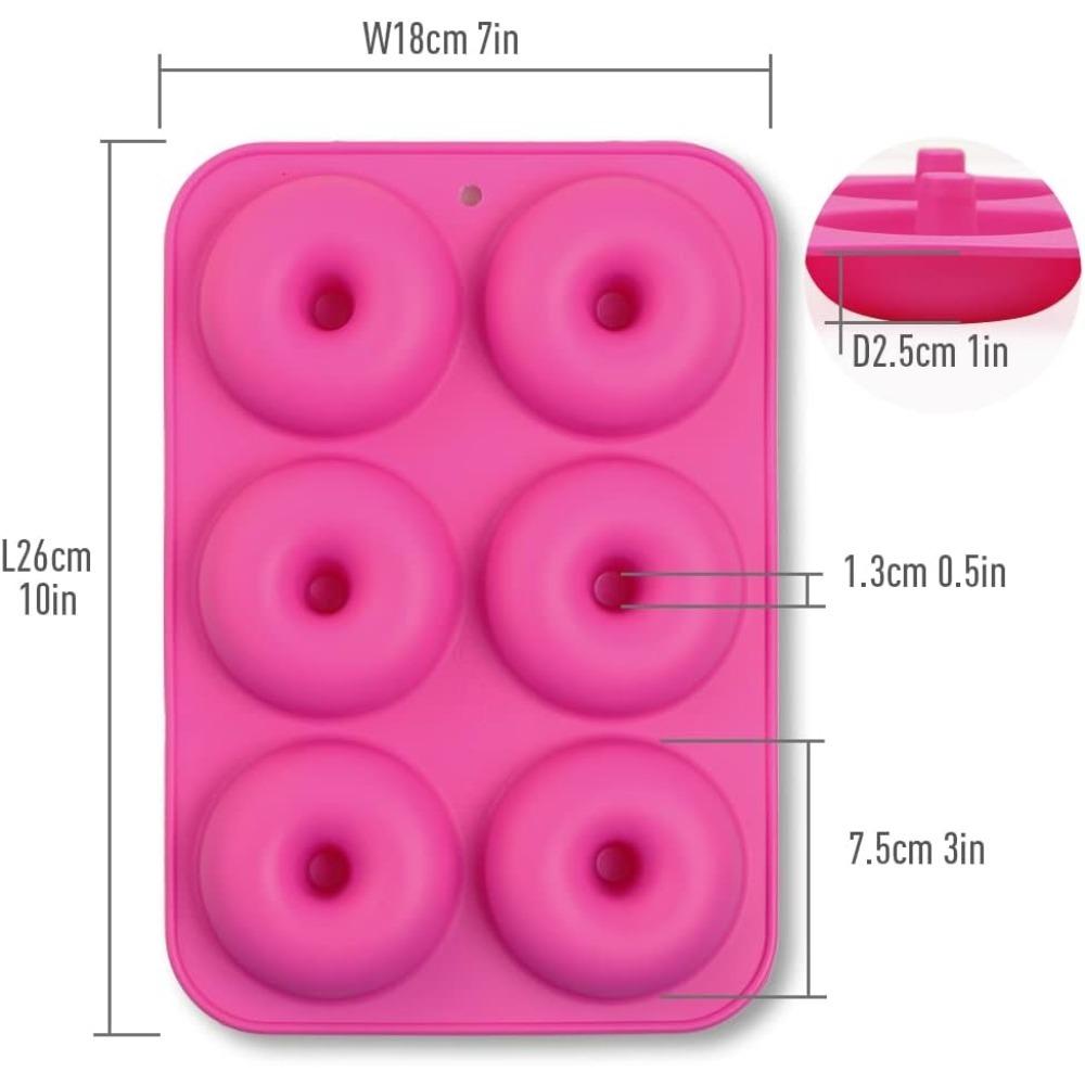6 Holes Silicone Donut Mold Baking Pan Non-Stick Baking Pastry Chocolate Cake Dessert DIY Decoration Tools Bagels Muffins Donuts