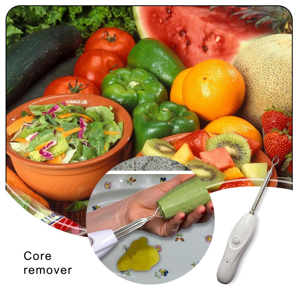 Vegetable Fruit Corer Replacement Washable Battery Powered Button Control Rechargeable Home Cooking Core Remover Tool