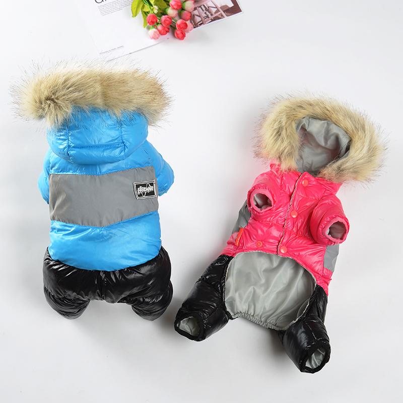 Winter Dog Jumpsuit Clothes For Small Dogs Cats Waterproof Warm Down Hooded Jacket Puppy Coat Chihuahua Yorkies Pet Overalls
