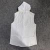 Men Hooded Zip-up T-Shirt Jacquard Sleeveless Hoodie Tee Stylish Textured Summer Tank Top for Gym Street Party Holiday