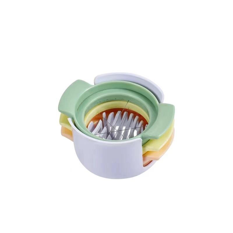 3 in 1 Fancy Egg Cutter 304 Stainless Steel Preserved Egg Slicer Kitchen Tool Multi-functional Household Fruit Modeling Splitter