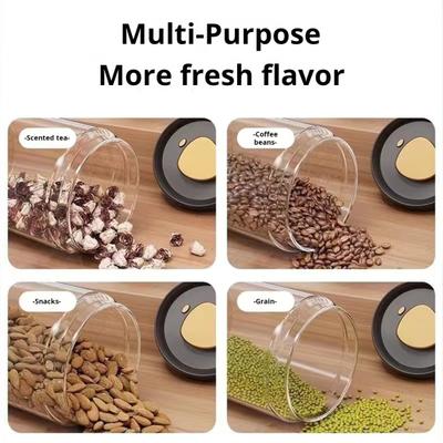 Vacuum Sealed Jar for Coffee Beans Airtight Food Storage Container Clear Glass Jars for Home Moisture-Proof Air Extraction Tank