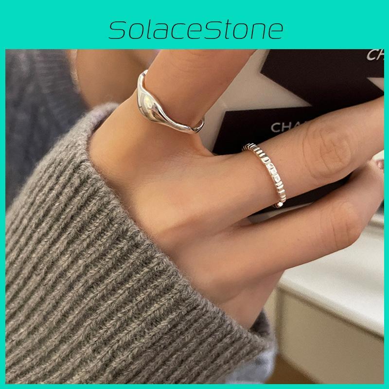 Design Geometric Elegant Copper Ring For Women Trendy Minimalist Adjustable Statement Fashion